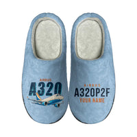 Thumbnail for Airbus A320P2F - Slippers - Cotton - Cartoon + Name - Light Blue