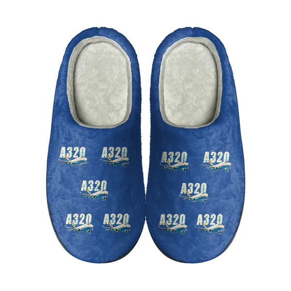 Airbus A320P2F - Slippers - Cotton - Cartoon Pattern - Blue