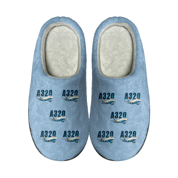 Airbus A320P2F - Slippers - Cotton - Cartoon Pattern - Light Blue