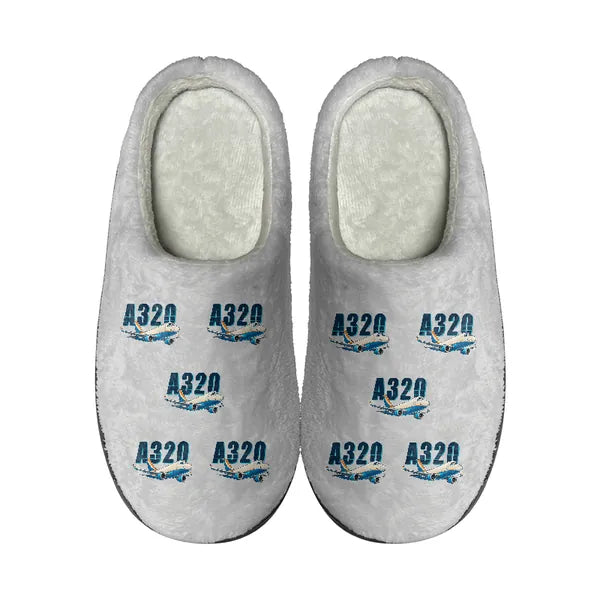 Airbus A320P2F - Slippers - Cotton - Cartoon Pattern - Light Gray
