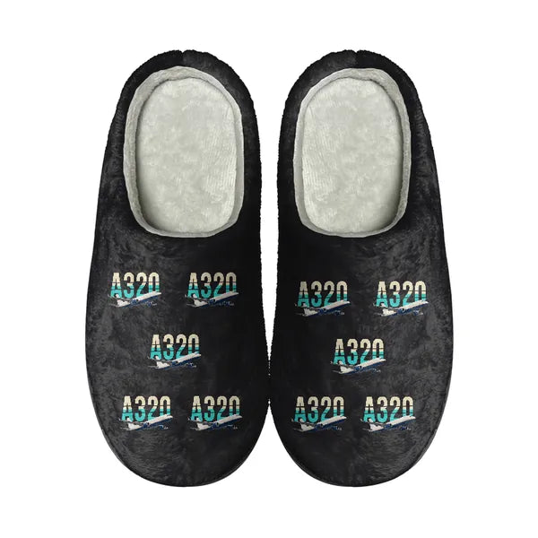 Airbus A320P2F - Slippers - Cotton - Original Pattern - Black