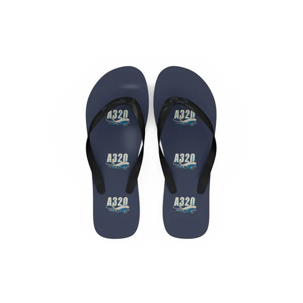 Airbus A320P2F - Slippers - Flip Flops - Cartoon Pattern - Navy Blue