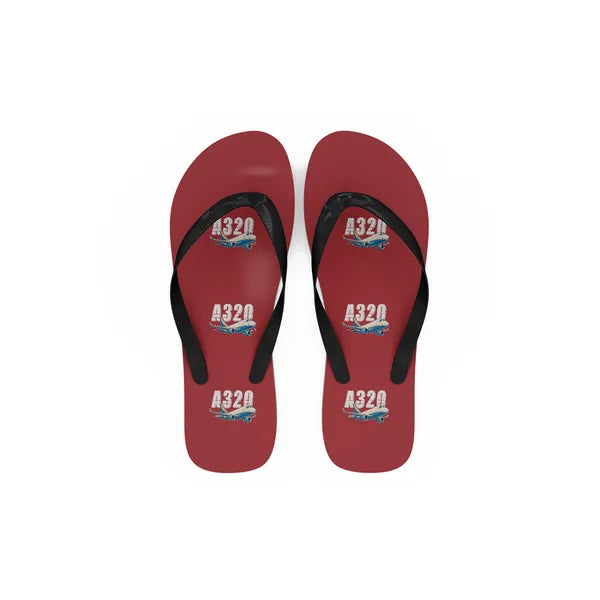 Airbus A320P2F - Slippers - Flip Flops - Cartoon Pattern - Red