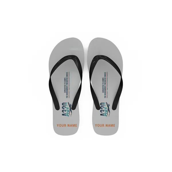 Airbus A320P2F - Slippers - Flip Flops - Original + Name - Light Gray