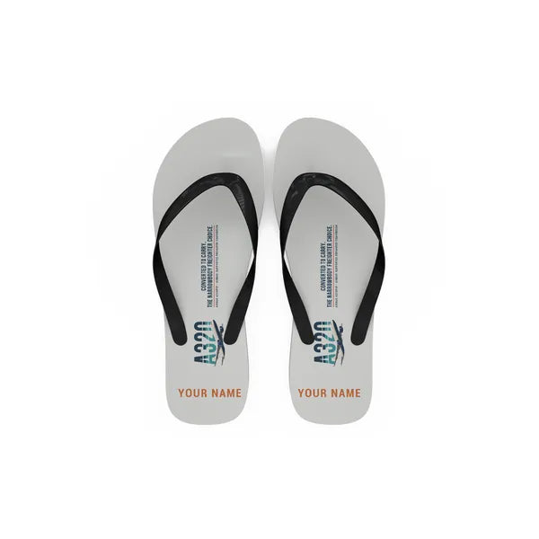 Airbus A320P2F - Slippers - Flip Flops - Original + Name - White