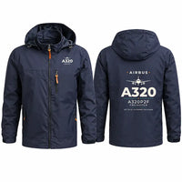 Thumbnail for Airbus A320P2F Stylish Jackets - Hooded Windbreaker - Heritage - Navy Blue