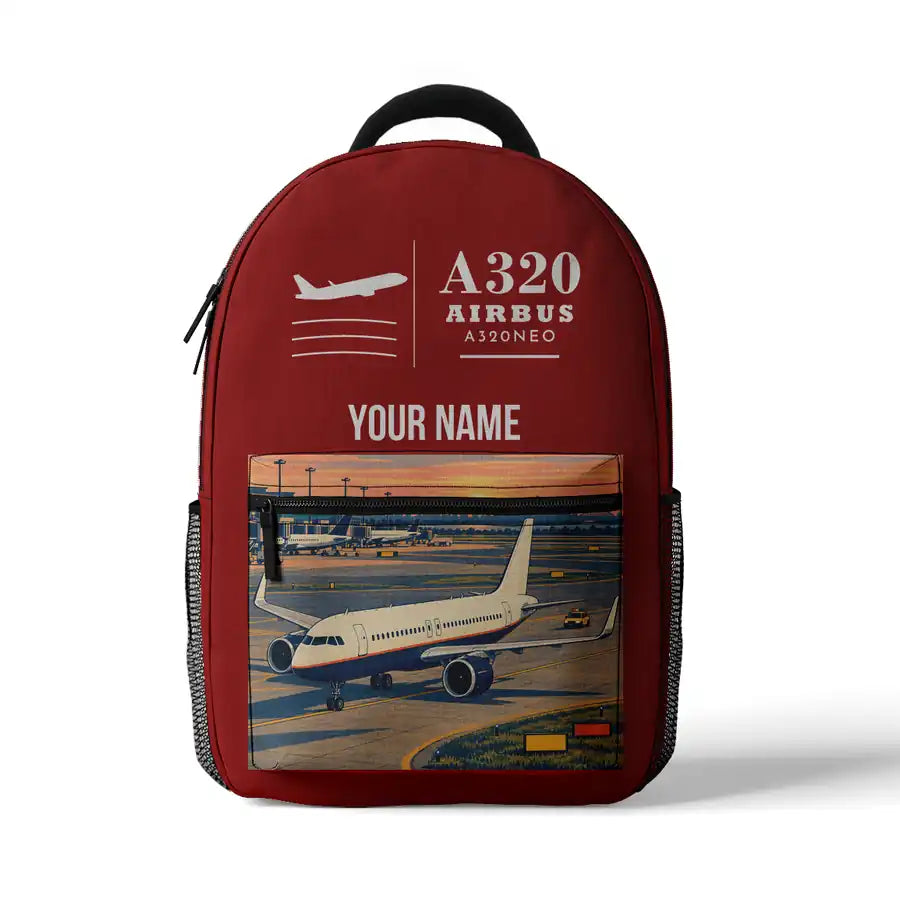 Airbus A320neo - 3D Backpack - Red + Name
