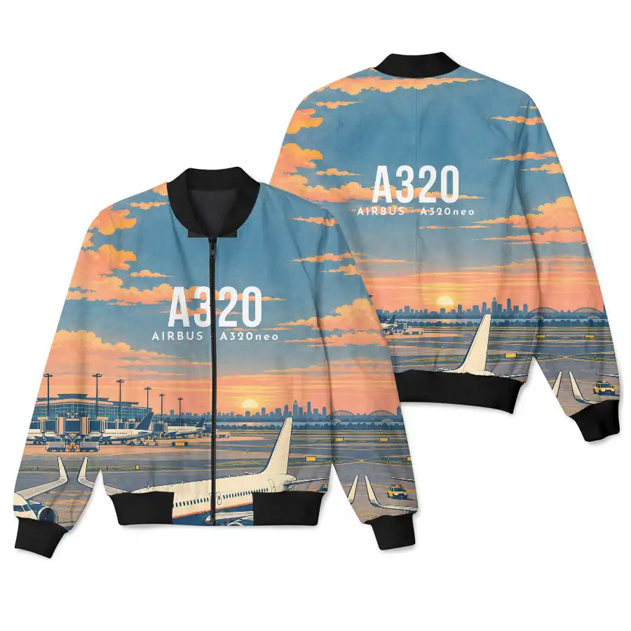 Airbus A320neo 3D All-Over Print Clothing - Bomber Jacket - 3D