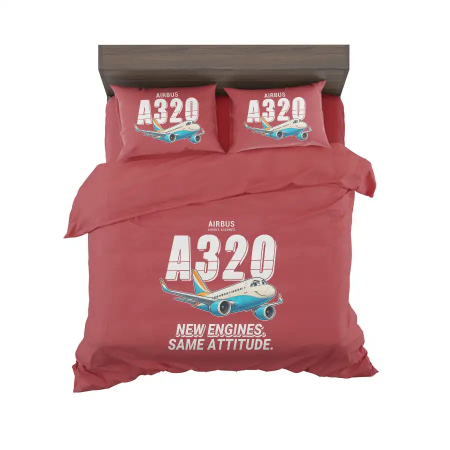 Airbus A320neo - Cartoon - Bedding Set - Red