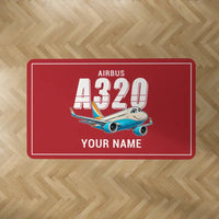 Thumbnail for Airbus A320neo - Cartoon + Name - Rectangle Carpet - Red