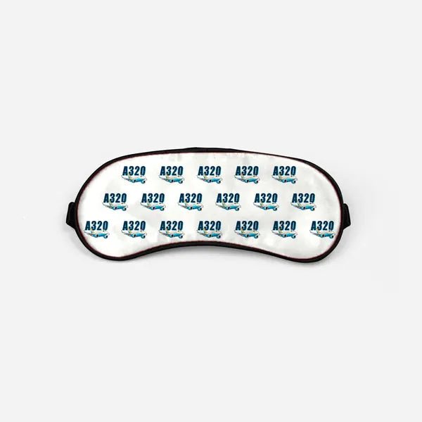 Airbus A320neo - Cartoon Pattern - Sleep Mask - White