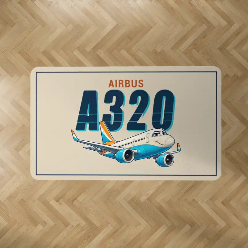 Airbus A320neo - Cartoon - Rectangle Carpet - Beige