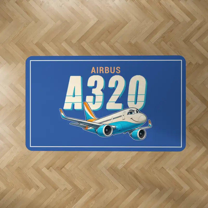 Airbus A320neo - Cartoon - Rectangle Carpet - Blue