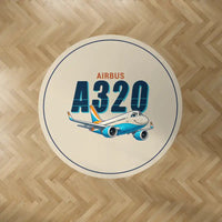 Thumbnail for Airbus A320neo - Cartoon - Round Carpet - Beige