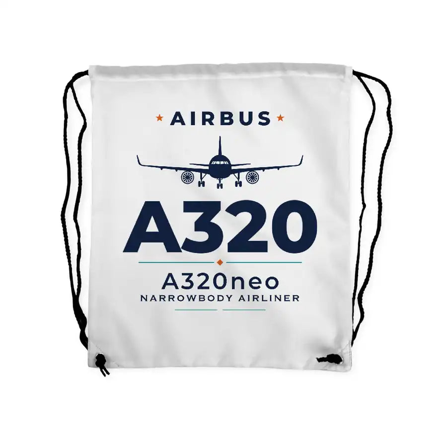 Airbus A320neo - Drawstring Bag - Heritage - White