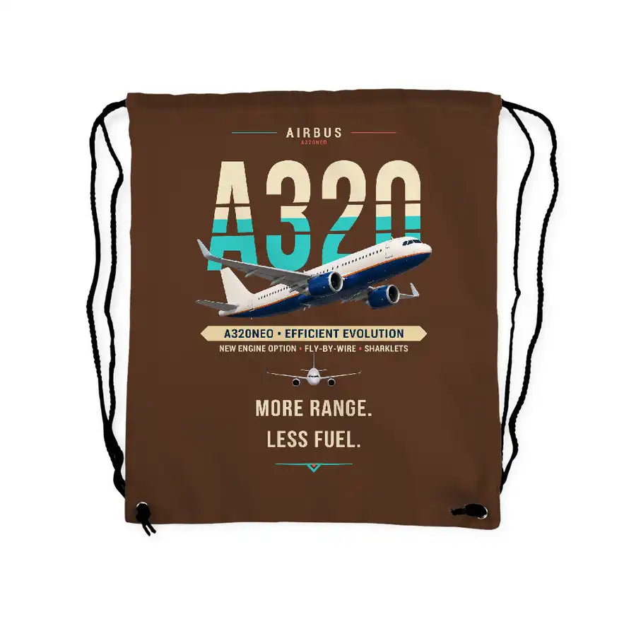 Airbus A320neo - Drawstring Bag - Original - Brown