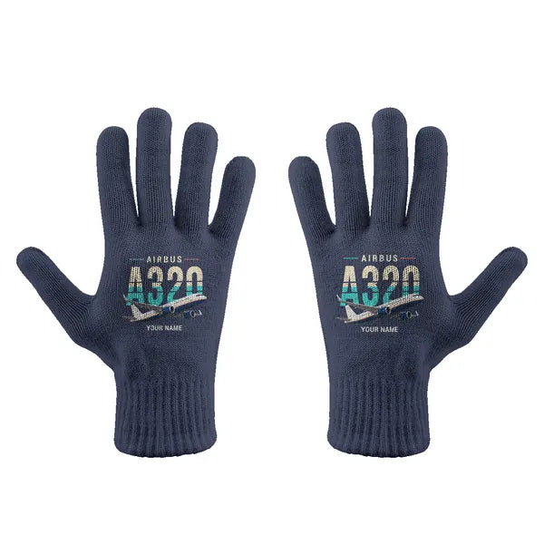 Airbus A320neo - Gloves - Full - Original + Name - Navy Blue