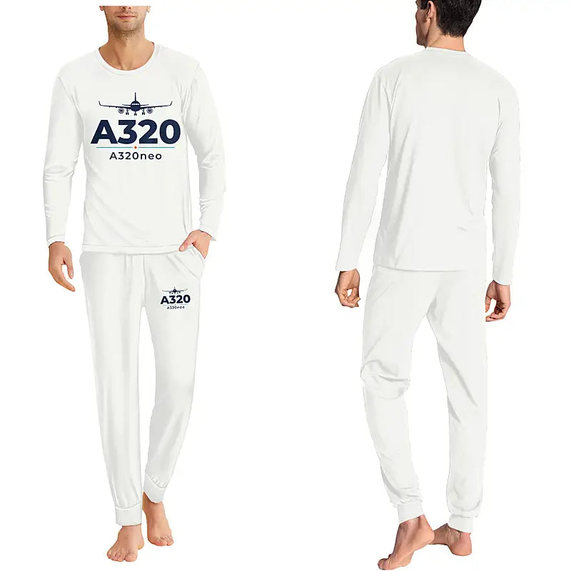 Airbus A320neo - Men Pajamas - Heritage Chest - White