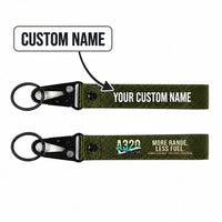 Thumbnail for Airbus A320neo Hawk-Shaped Key Chains - Dark Green - Original - Personalized
