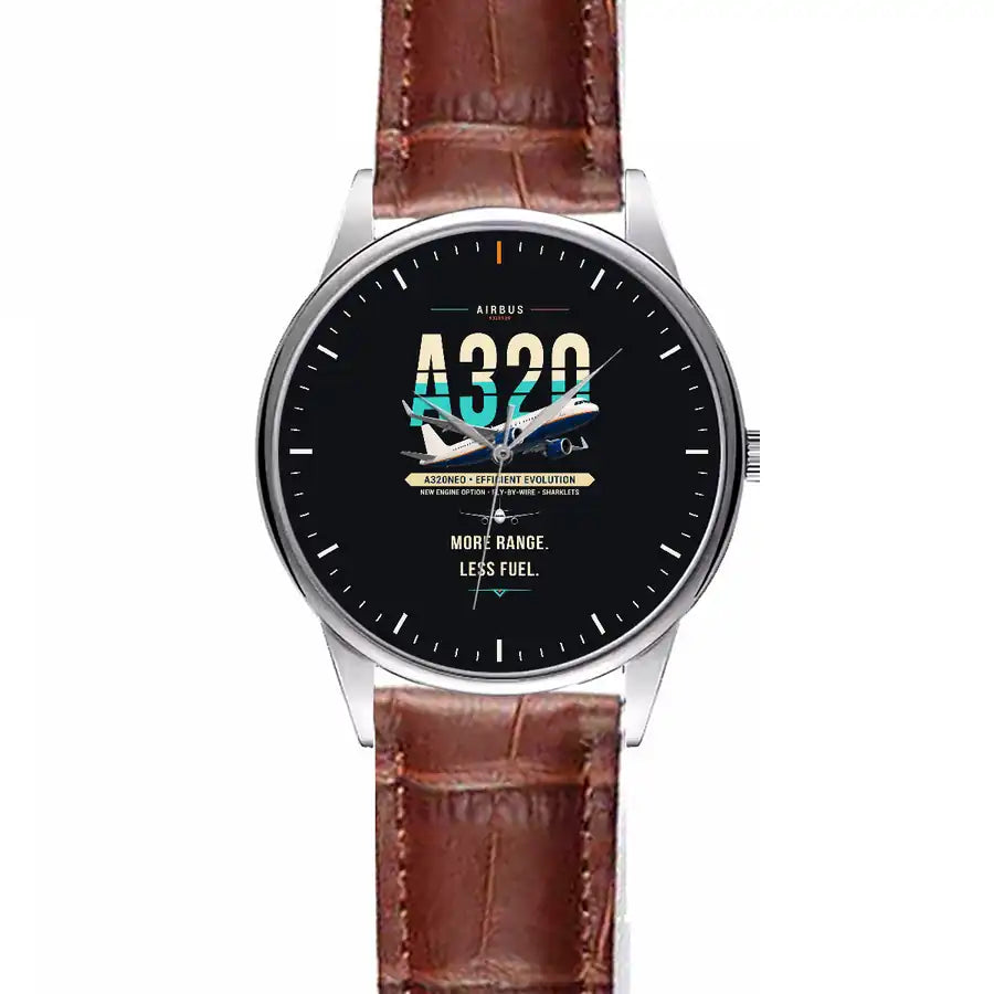 Airbus A320neo - Original - Leather Strap - Striped Brown Leather Strap
