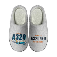 Thumbnail for Airbus A320neo - Slippers - Cotton - Cartoon + Name - Light Gray