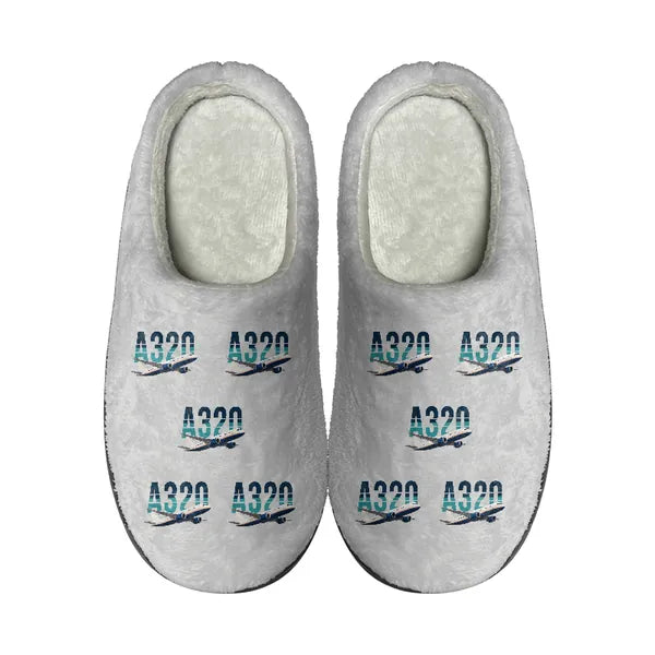 Airbus A320neo - Slippers - Cotton - Original Pattern - Light Gray