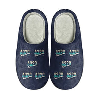 Thumbnail for Airbus A320neo - Slippers - Cotton - Original Pattern - Navy Blue