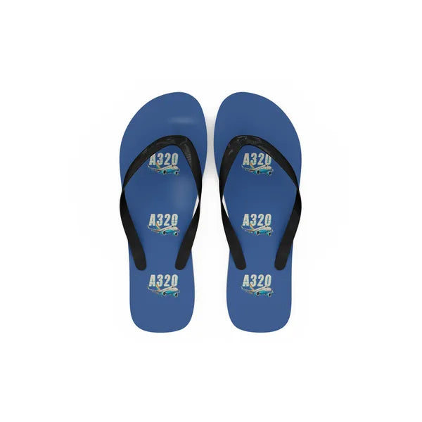 Airbus A320neo - Slippers - Flip Flops - Cartoon Pattern - Blue