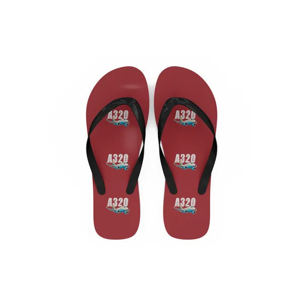 Airbus A320neo - Slippers - Flip Flops - Cartoon Pattern - Red