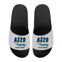 Thumbnail for Airbus A320neo - Slippers - Sport - Cartoon + Name - Light Gray