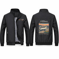 Thumbnail for Airbus A320neo Stylish Jackets - Stand Collar - Poster - Black
