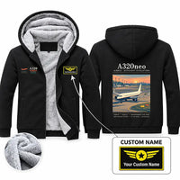 Thumbnail for Airbus A320neo Zipped Sweatshirts - Poster + Name - Black