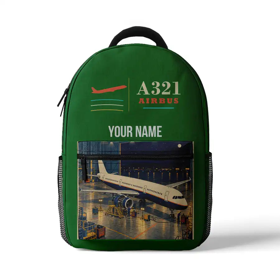 Airbus A321 - 3D Backpack - Green + Name