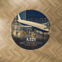 Thumbnail for Airbus A321 - 3D + Name - Round Carpet - Full Print
