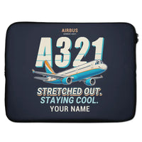 Thumbnail for Airbus A321 - Cartoon + Name - Laptop Sleeve