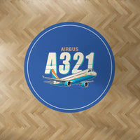 Thumbnail for Airbus A321 - Cartoon - Round Carpet - Blue