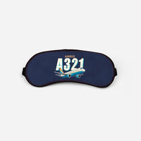 Thumbnail for Airbus A321 - Cartoon - Sleep Mask - Navy Blue