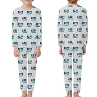 Thumbnail for Airbus A321 - Children Pajamas - Cartoon Pattern - Light Gray