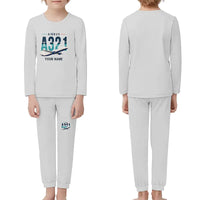 Thumbnail for Airbus A321 - Children Pajamas - Original Chest + Name - Light Gray