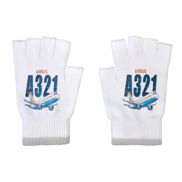 Airbus A321 - Gloves - Cut - Cartoon - White