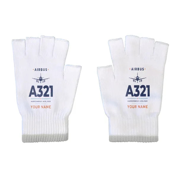 Airbus A321 - Gloves - Cut - Heritage + Name - White