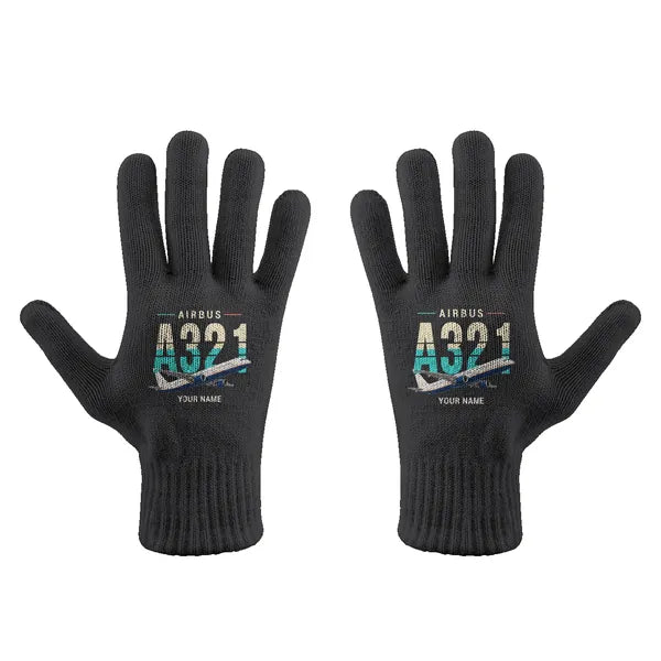 Airbus A321 - Gloves - Full - Original + Name - Black