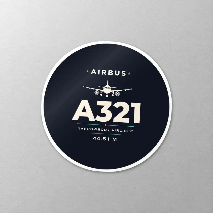 Airbus A321 - Heritage - Circle Sticker - Close-up