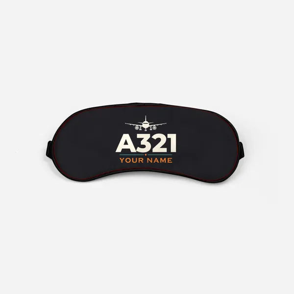 Airbus A321 - Heritage + Name - Sleep Mask - Black