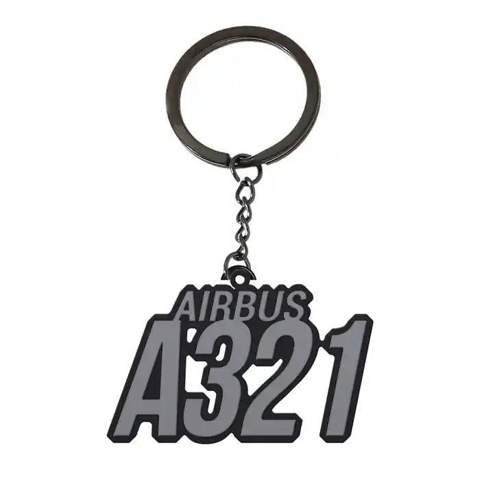 Airbus A321 - Hollow Key Chain - Tag - Black