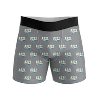 Thumbnail for Airbus A321 - Men Boxers - Cartoon Pattern - Gray