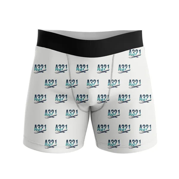 Airbus A321 - Men Boxers - Original Pattern - White