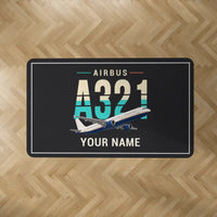 Thumbnail for Airbus A321 - Original + Name - Rectangle Carpet - Black