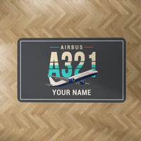 Thumbnail for Airbus A321 - Original + Name - Rectangle Carpet - Dark Gray