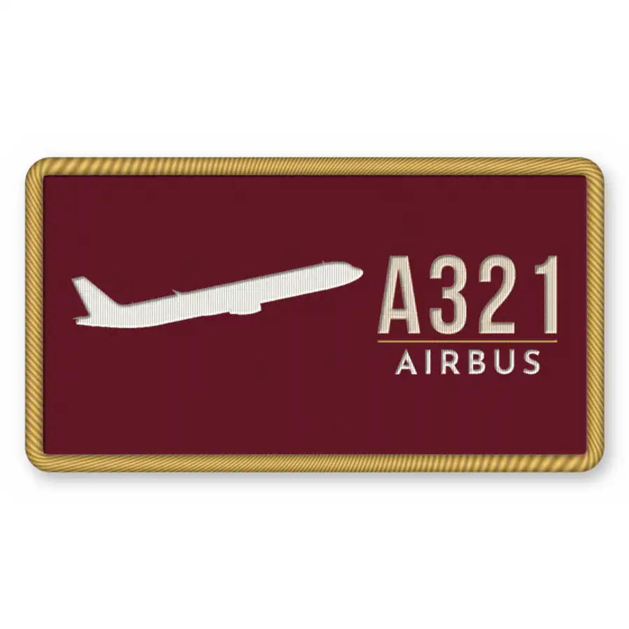 Airbus A321 Patches - Rectangle - Burgundy Cream
